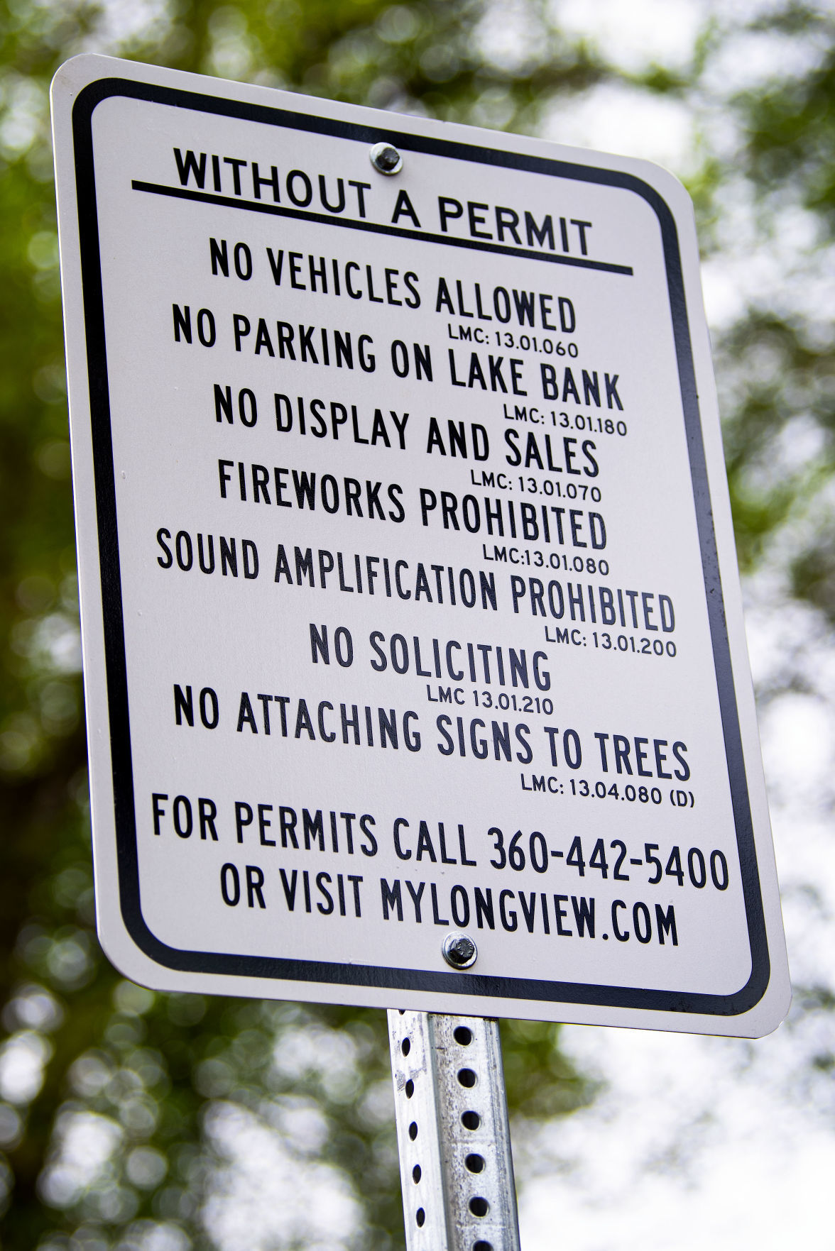 Without a permit sign